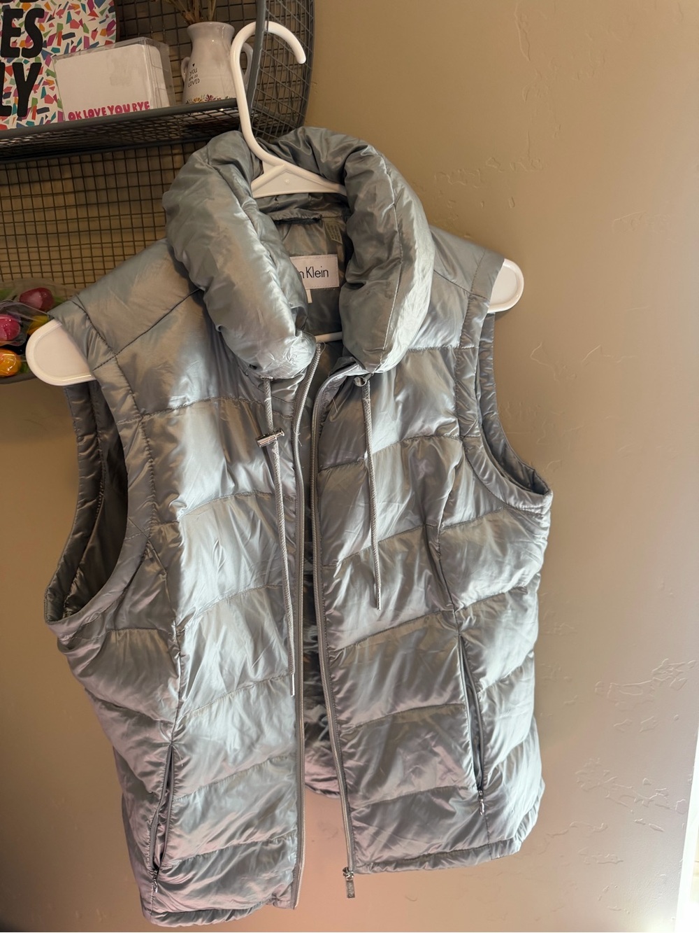 Calvin Klein Silver Puffer Vest